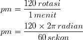 Rumus Kecepatan Putaran Rpm